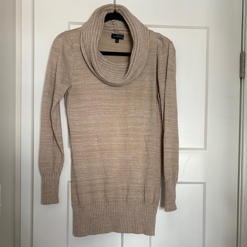 Cozy Tan Cowl Neck Sweater